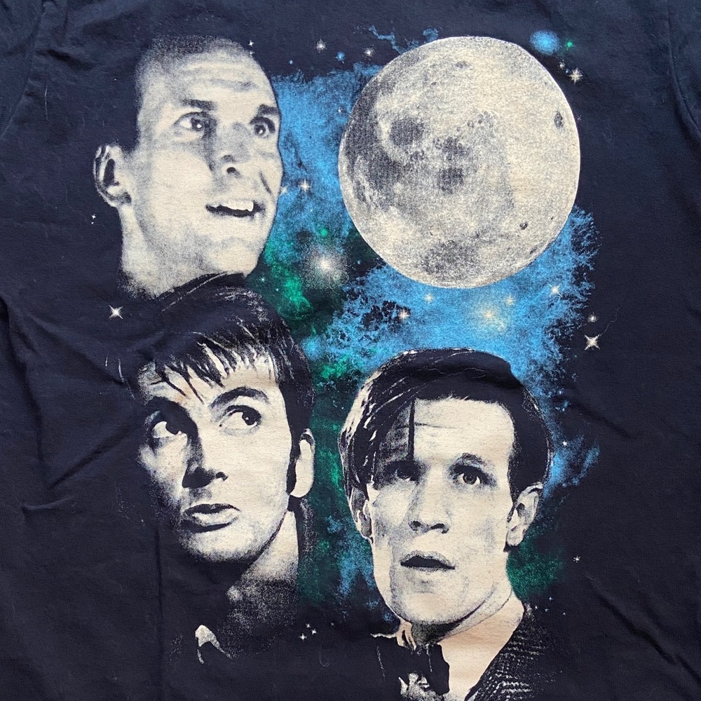 Dr Who Black Tee with 3 Dr Who’s
